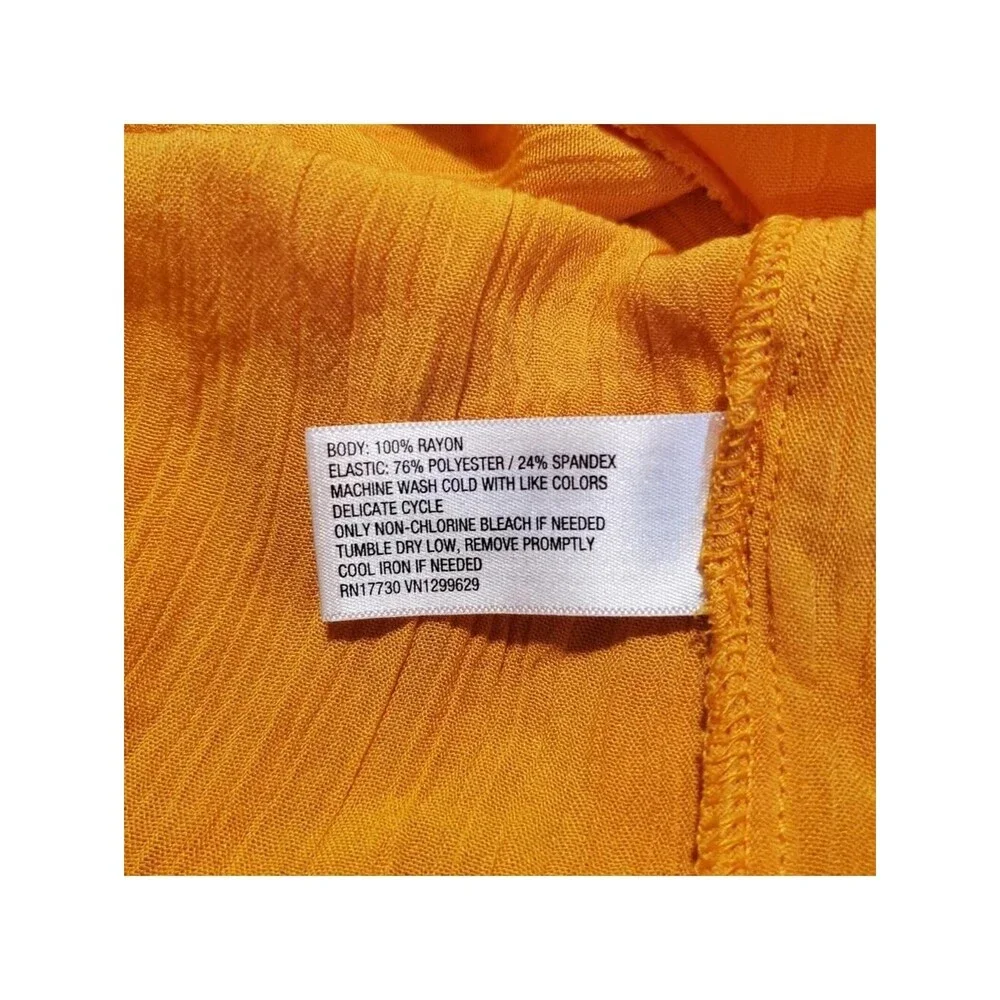Wild Fable Women Orange Smocked Tube Romper Tie Waist Pockets Size M